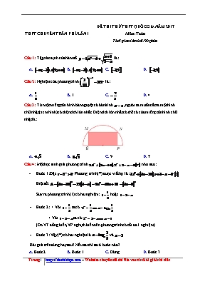 Đề thi thử THPT quốc gia môn Toán học (lần I)